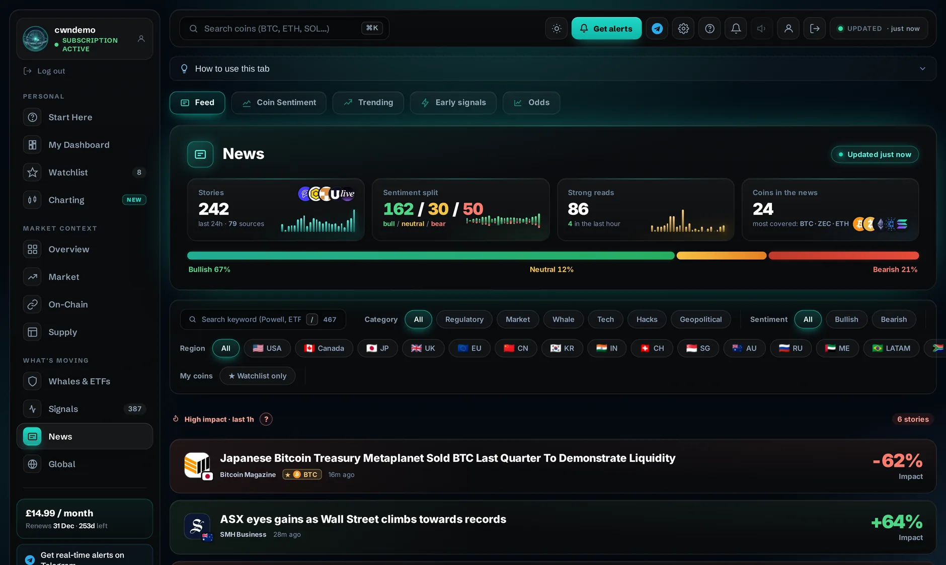The News tab